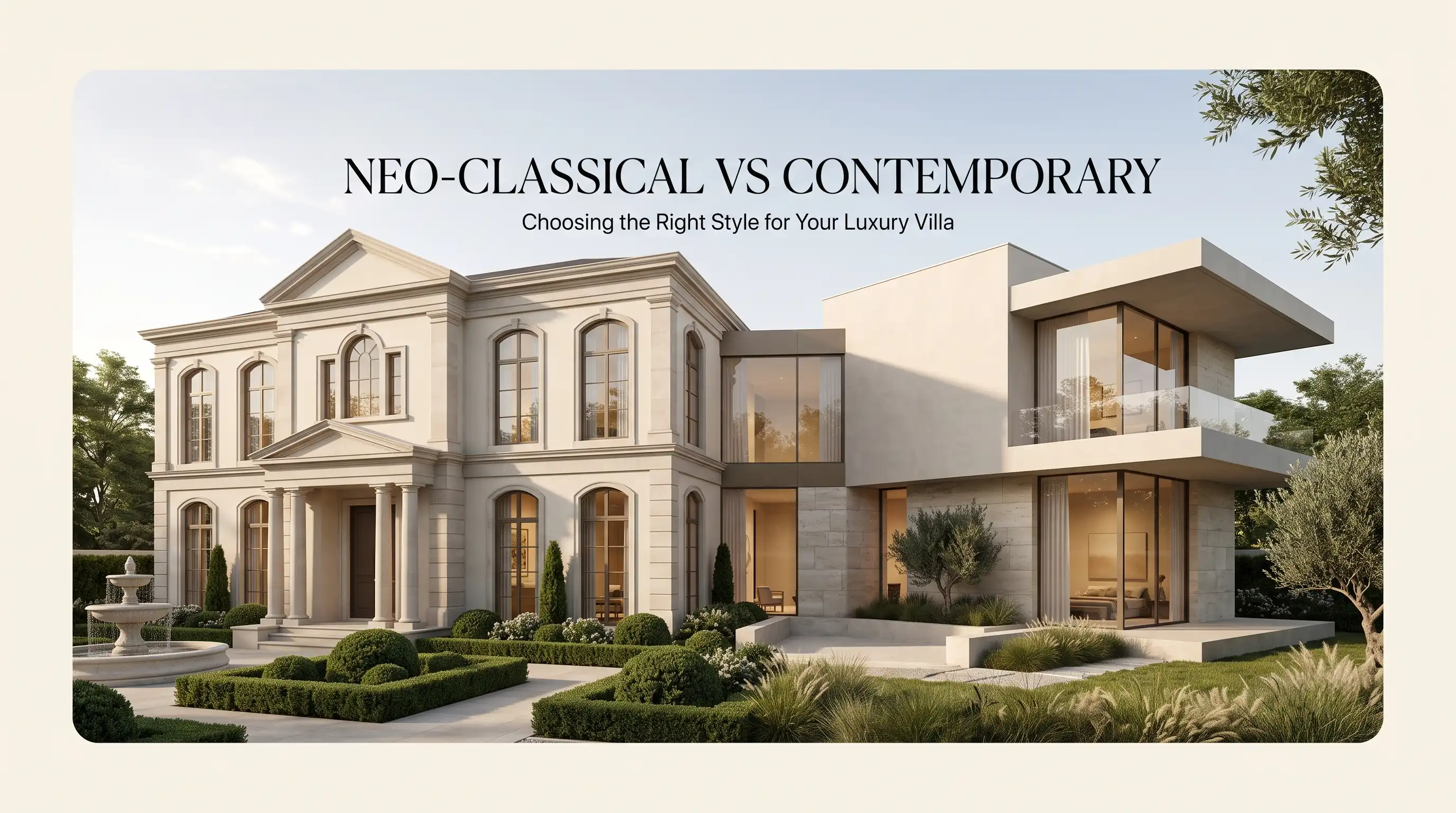 Neo-Classical vs Contemporary: Choosing the Right Style for Your Luxury Villa